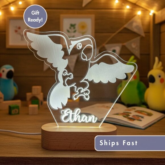 Parrot Custom Name Light • Personalized LED Cloud Decor • Baby Gift - Picture 1 of 8